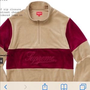 Supreme Velour Half Zip
